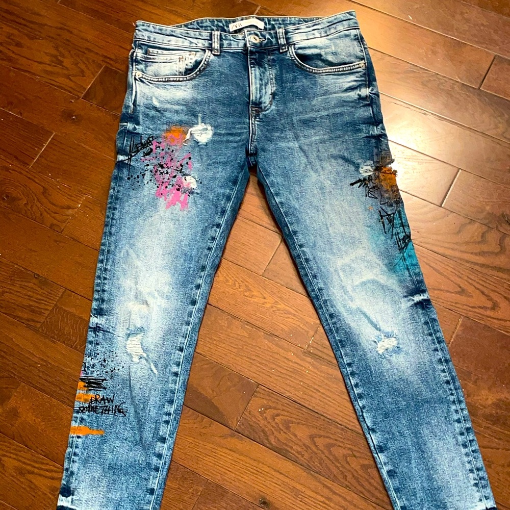 Zara distressed jeans